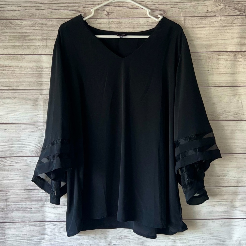 Black Wide Sleeved Blouse